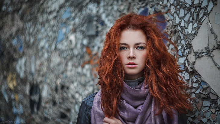 wanita, model, potret, wajah, berambut merah, Wallpaper HD