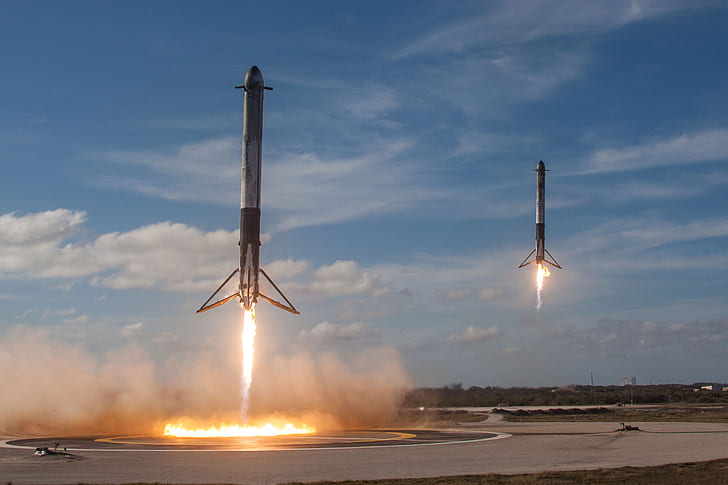 rök, Cape Canaveral, raket, Falcon 9, Falcon Heavy, Falcon, SpaceX, HD tapet