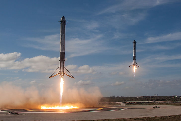 misiles, SpaceX, cohete, humo, Cabo Cañaveral, Falcon Heavy, Falcon 9, Falcon, Fondo de pantalla HD