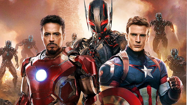 Tony Stark Kapitan Ameryka Chris Evans Robert Downey Jr Avengers Age of Ultron Iron Man, Tapety HD