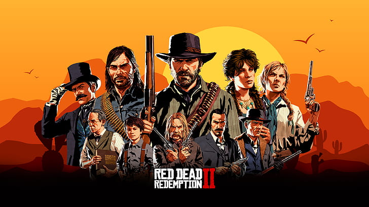Red Dead, Red Dead Redemption 2, Arthur Morgan, Dutch van der Linde, John Marston, Micah Bell, Sadie Adler, HD wallpaper