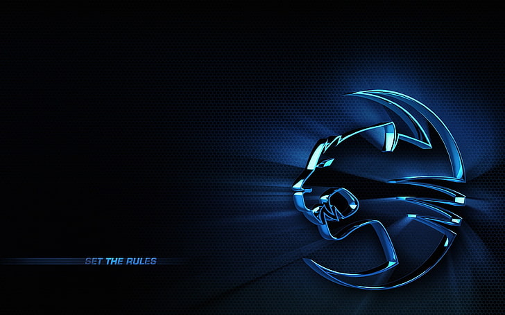 logo panther biru, kucing hutan, video game, logo, Wallpaper HD