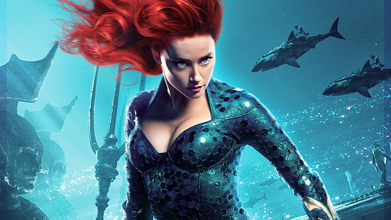 Amber Heard as Mera in Aquaman, Amber, Heard, Mera, Aquaman, Sfondo HD HD wallpaper