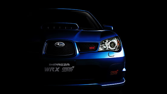สีน้ำเงิน Subaru Impreza WRX, พื้นหลัง, 2006, Subaru, Impreza, WRX, STi, วอลล์เปเปอร์ HD HD wallpaper