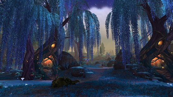 Fond d'écran numérique de forêt fortnite, World of Warcraft: Warlords of Draenor, World of Warcraft, jeux vidéo, Vallée d'Ombrelune, Fond d'écran HD HD wallpaper