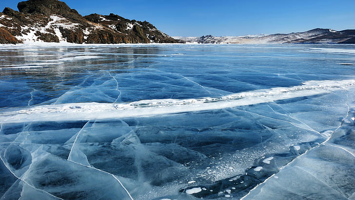 Baikal, 5k, 4k wallpaper, 8k, ice, lake, mountains, HD wallpaper