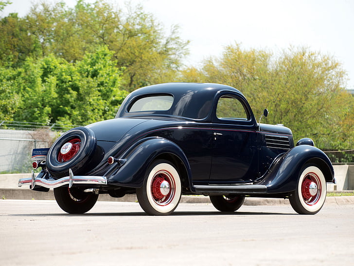 1935, 3 window, 48 720, coupe, deluxe, ford, retro, v 8, HD wallpaper