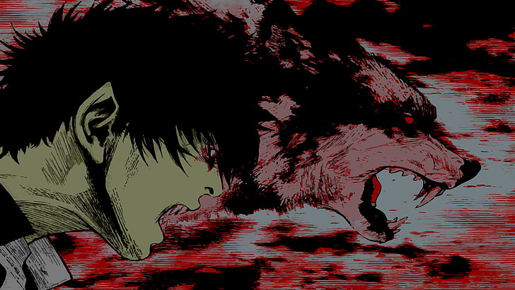 digitale Tapete des männlichen Charakters, Animejungen, Manga, Wolf, Wolf-Kerl, HD-Hintergrundbild