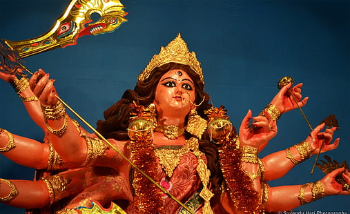 МАА ДУРГА Индийский Бог, обои индуистского божества, Винтаж, HD обои HD wallpaper