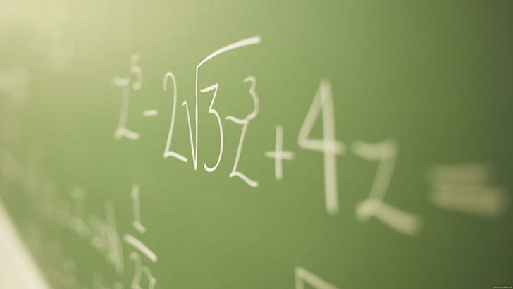 Matematisk formel på skolbrädan, grön svarta tavlan, skola, matematik, bräda, olika, HD tapet