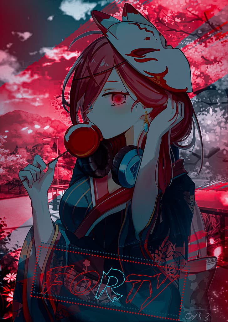 Yukata, Anime, leuchtend, HD-Hintergrundbild, Handy-Hintergrundbild