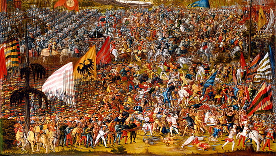 Öl, Bild, Schlacht, die Schlacht, Leinwand, Truppen, Banner, HD-Hintergrundbild HD wallpaper