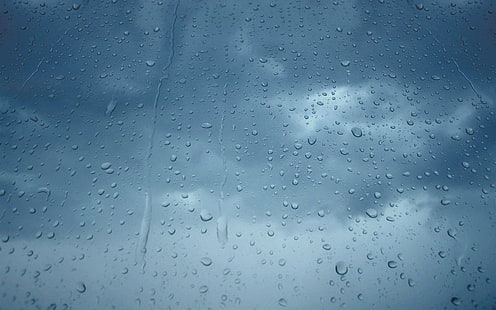 Wassertau, Regen, Wasser auf Glas, HD-Hintergrundbild HD wallpaper