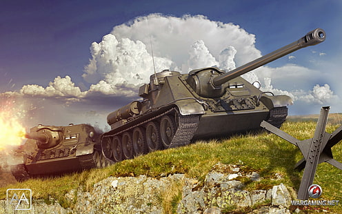 SU-85, World of Tanks, WoT, tanks, Wargaming.Net, BigWorld, USSR, World of Tanks, tank, SU-85, HD wallpaper HD wallpaper