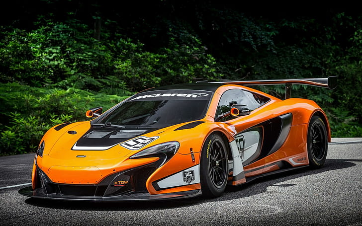McLaren 650S GT3 2015, orange et noire mclaren 650s, mclaren, 2015, 650s, voitures, Fond d'écran HD