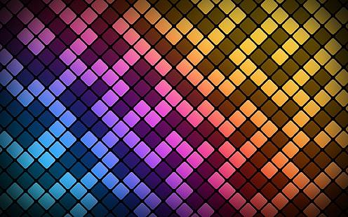 มีสีสันรูปแบบนามธรรมสี่เหลี่ยมศิลปะดิจิตอลเส้น, วอลล์เปเปอร์ HD HD wallpaper