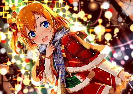 аниме, аниме момичета, Love Live !, Коледа, Kousaka Honoka, HD тапет HD wallpaper