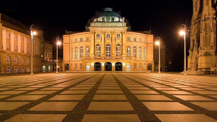 braunes konkretes Gebäude, Architektur, Chemnitz, Deutschland, HD-Hintergrundbild