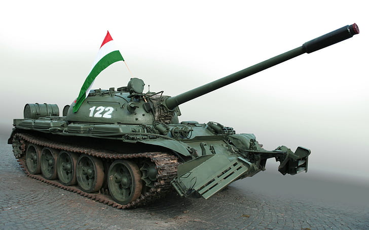 tank, T-54, tracks, white background, military, HD wallpaper