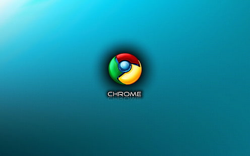 Chrome HD, Google Chrome-logotyp, Datorer, Google, logotyp, krom, blått vatten, HD tapet HD wallpaper