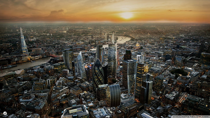 都市景観、ロンドン、英国、 HDデスクトップの壁紙