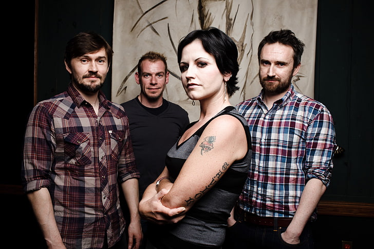women's black sleeveless top and men's red flannel, music, group, rock, The Cranberries, HD wallpaper