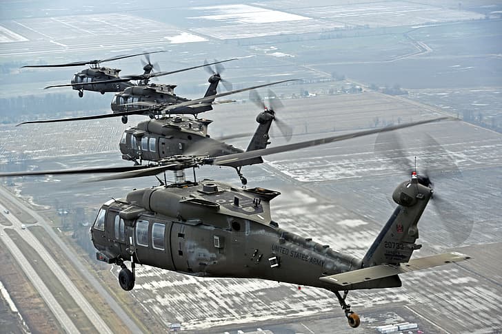 أسلحة ، جيش ، سيكورسكي ، UH-60 ، بلاك هوك ، مروحيات، خلفية HD