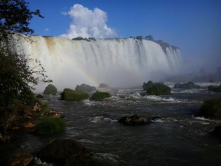 Brasil, waterfall, HD wallpaper