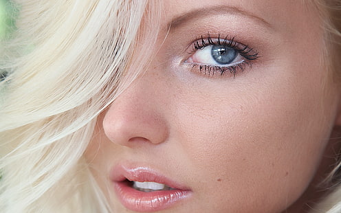 MetArt, Frauen, blaue Augen, Betrachter, Blondine, Model, Gesicht, Wimpern, Victoria, HD-Hintergrundbild HD wallpaper