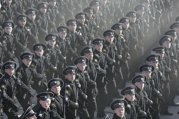 russian navy soldier parade, HD wallpaper