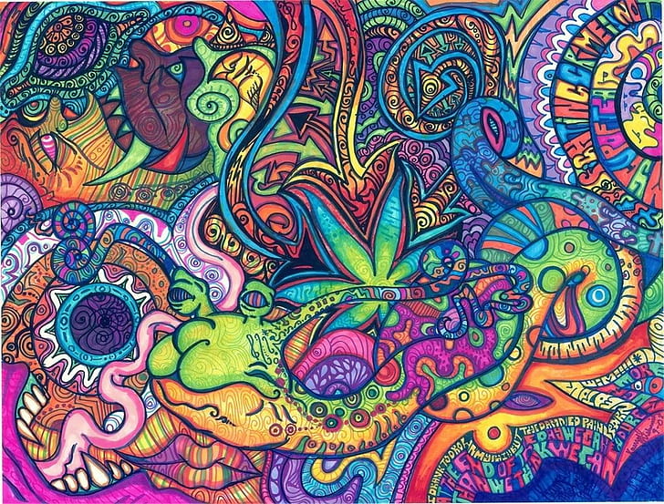 سريالية ، مجردة ، أدوية ، LSD ، عمل فني، خلفية HD