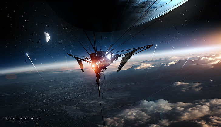 Explorer-Spielanwendung, Weltraum, Planet, Mond, Sonne, HD-Hintergrundbild