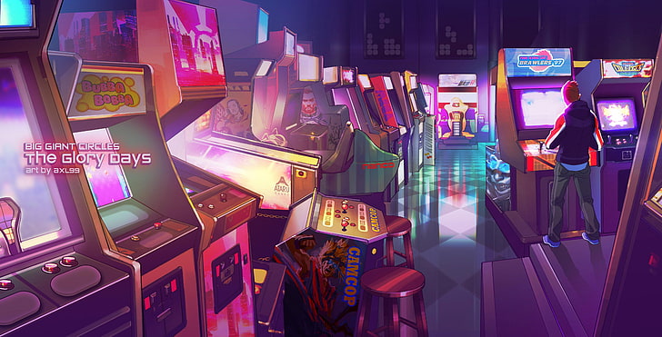 Arcade-Maschine viel, Retro-Spiele, dunkel, Videospiele, HD-Hintergrundbild