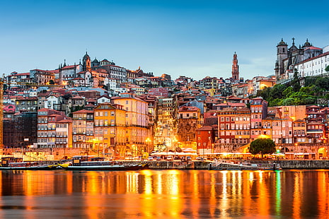 города, облака, дома, лиссабон, мегаполис, португалия, HD обои HD wallpaper