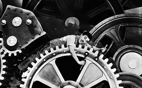 ภาพยนตร์ Modern Times ขาวดำชาร์ลีแชปลิน, วอลล์เปเปอร์ HD HD wallpaper