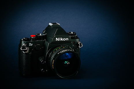 fotocamera nera Nikon DSLR, nikon, fotocamera, obiettivo, Sfondo HD HD wallpaper