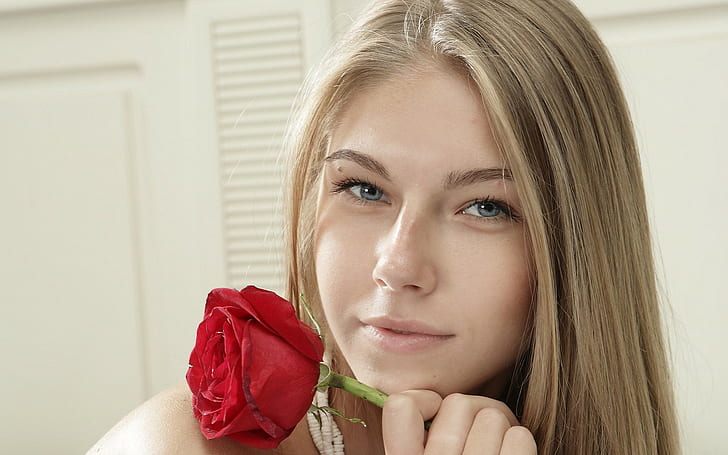mawar, pirang, bintang porno, Krystal Boyd, mata abu-abu, rambut panjang, perempuan, Wallpaper HD