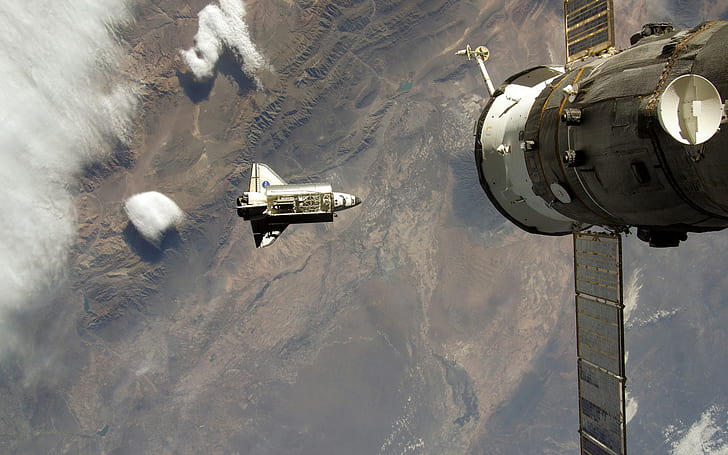 Estación espacial Shuttle Earth HD, espacio, tierra, transbordador, estación, Fondo de pantalla HD