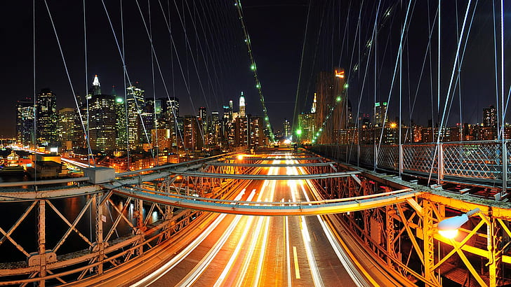 New York Rush HD, ponte, nova, nova york, pressa, york, HD papel de parede