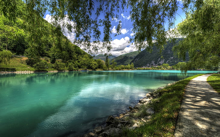 سلوفينيا نهر Soča الصيف الطقس صور المناظر الطبيعية خلفيات عالية الدقة على الكمبيوتر اللوحي 2560 × 1600، خلفية HD