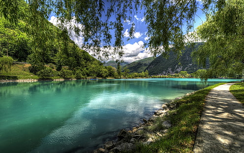 Slovenien River Soča Sommar väderlandskap fotografi Hd bakgrundsbilder på din dator Tablet 2560 × 1600, HD tapet HD wallpaper