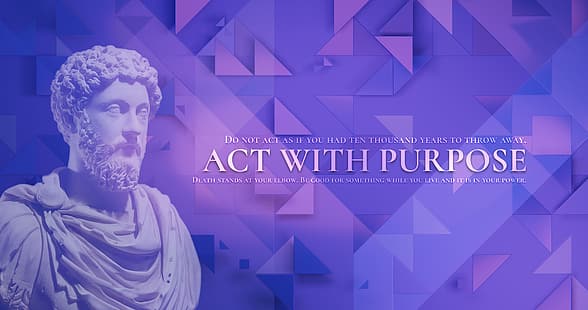  Marcus Aurelius, stoicism, Fedora, GNOME, Linux, Purpose, quote, HD wallpaper HD wallpaper