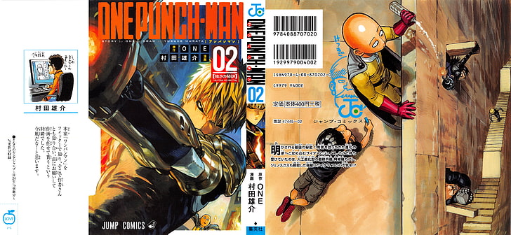 One-Punch Man, Юсуке Мурата, Сайтама, Генос, иллюстрация, HD обои