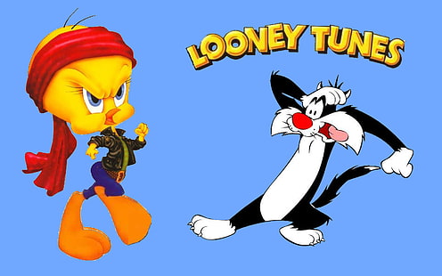 Tweety Bird And Sylvester Cat Looney Tunes Kreskówki Pulpit Tapety HD na telefony komórkowe i komputery 1920 × 1200, Tapety HD HD wallpaper