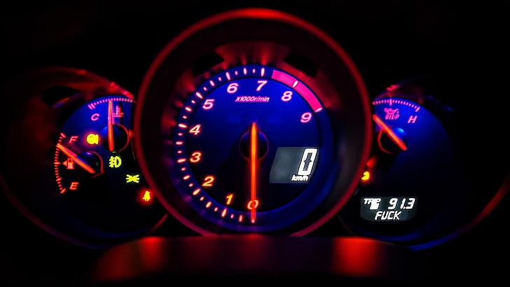 Mazda RX 8, спидометр, тахометр, HD обои