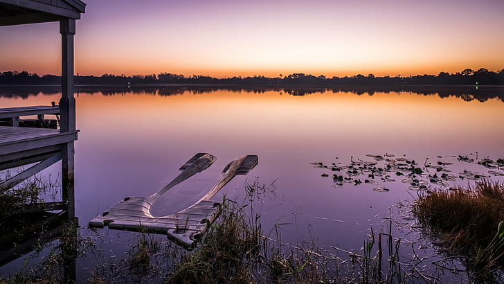landscape photo of lake during sunset, cane, orlando, florida, cane, orlando, florida, Lake, sunrise, Orlando, Florida, Landscape photography, sunset, layered, calm, print, nature, water, orange, red  morning, plant, united states, photography, sky, boat, fine art, tranquil, prints, plants, boats, purple, outdoor, landscapes, natural  lake, shore, photo, sun, blue, photograph, reflection, beautiful, travel, pink, canvas, peaceful, usa  outdoors, horizontal, depth, outdoors, landscape, dusk, tranquil Scene, sunrise - Dawn, scenics, morning, HD wallpaper