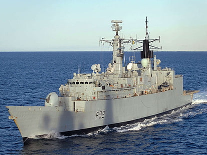 Kriegsschiff, HMS Cornwall, Fregatten, UK, Royal Navy, Militär, Schiff, Fahrzeug, HD-Hintergrundbild HD wallpaper