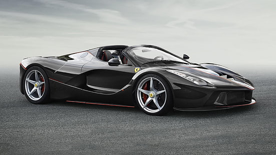 Ferrari, negro, Ferrari LaFerrari Aperta, Ferrari LaFerrari, Fondo de pantalla HD HD wallpaper