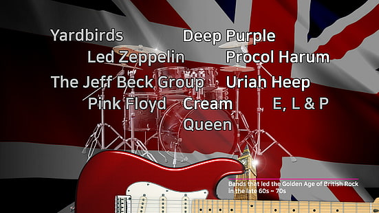 영국의 바위, 하드 록, Led Zeppelin, 딥 퍼플, 마당, 프로 콜 하룸, 제프 벡 밴드, HD 배경 화면 HD wallpaper