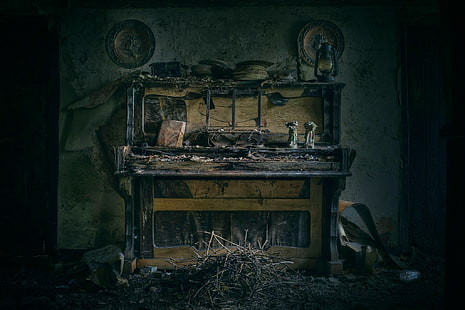 Piano, Old, Abandoned, piano, old, abandoned, 2048x1365, HD wallpaper HD wallpaper